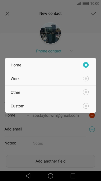Press the required email type.