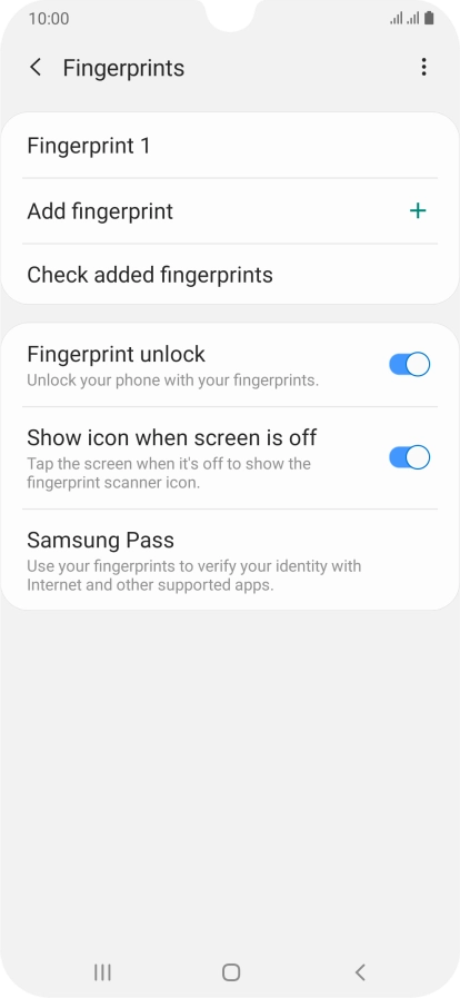 Press the required settings.