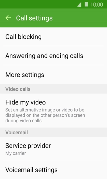 Press Voicemail settings.