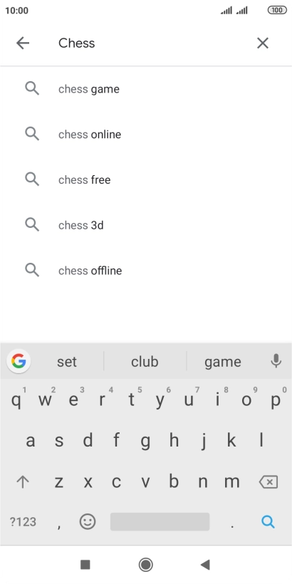 Key in the name or subject of the required app and press the search icon.
