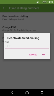 Key in your PIN2 and press OK.