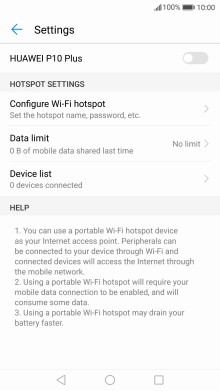 Press Configure Wi-Fi hotspot.