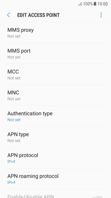 Press MMS proxy.