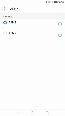Press the field next to the required data connection to activate it.