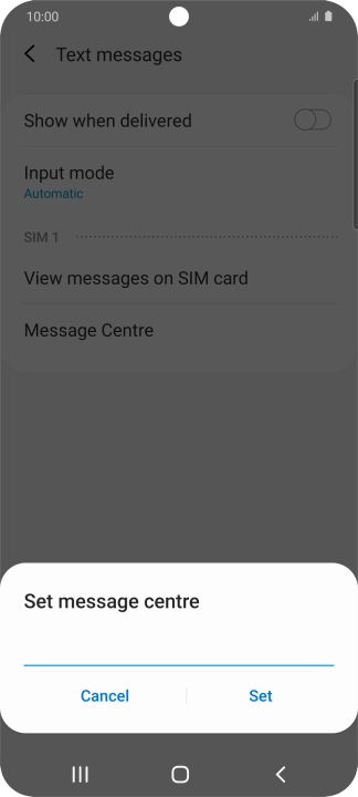 Key in +35387699989 and press Set.