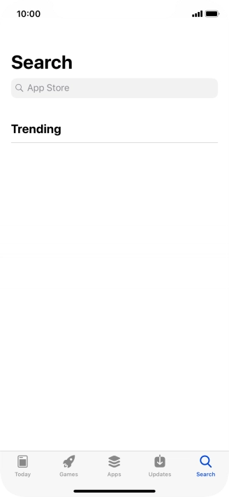 Press the search field and key in the name or subject of the required app.