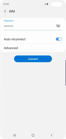 Key in the password for the Wi-Fi network and press Connect.
