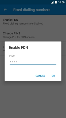 Key in your PIN2 and press OK.