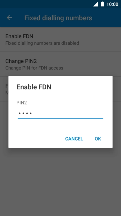 Key in your PIN2 and press OK.