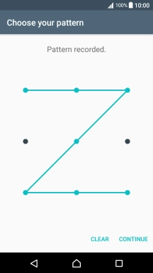 Slide your finger across the screen to connect at least four points and press CONTINUE.