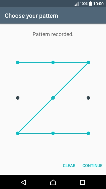 Slide your finger across the screen to connect at least four points and press CONTINUE.