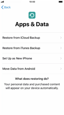 Press Set Up as New iPhone and follow the instructions on the screen to finish the activation.