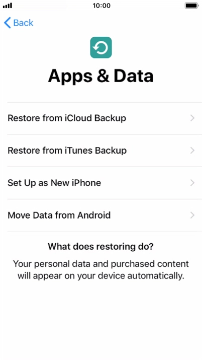 Press Set Up as New iPhone and follow the instructions on the screen to finish the activation.