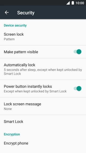 Press Screen lock and key in the current phone lock code.