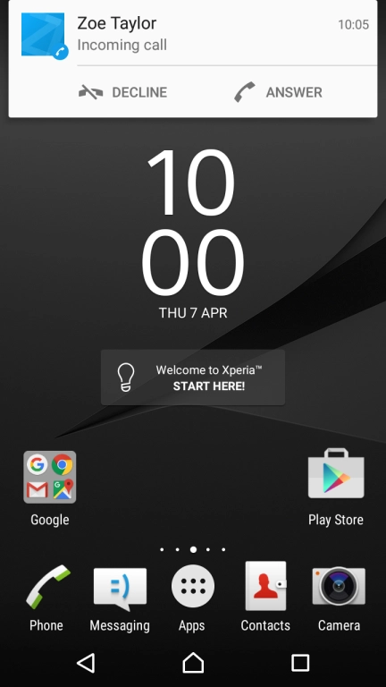 If the screen lock is turned off, press ANSWER.
