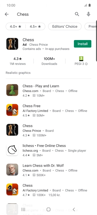 Press the required app.
