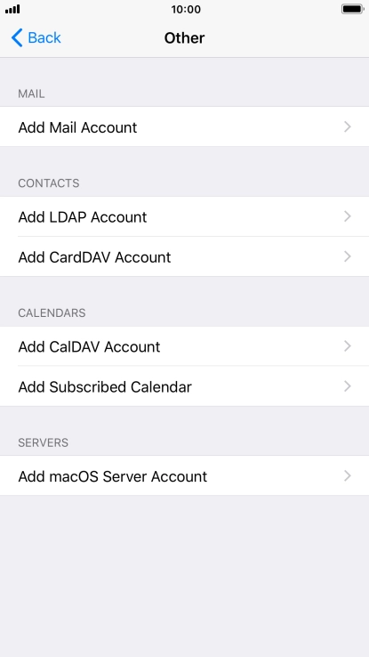 Press Add Mail Account.