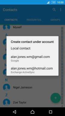 Press Local contact.