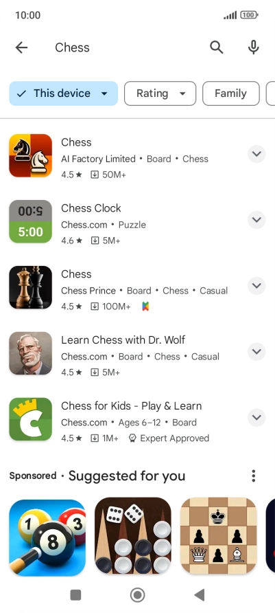 Press the required app.