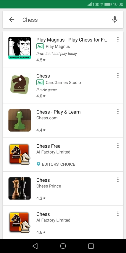 Press the required app.