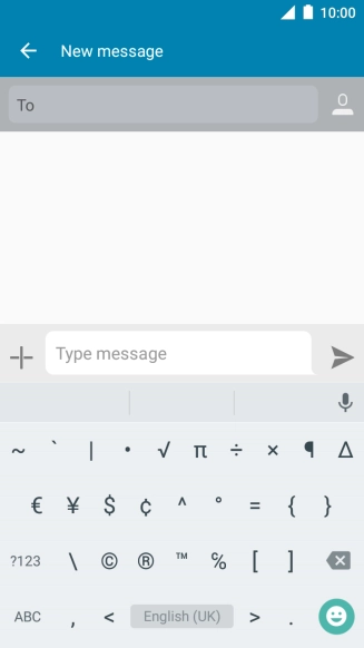 Press ABC to return to text input.