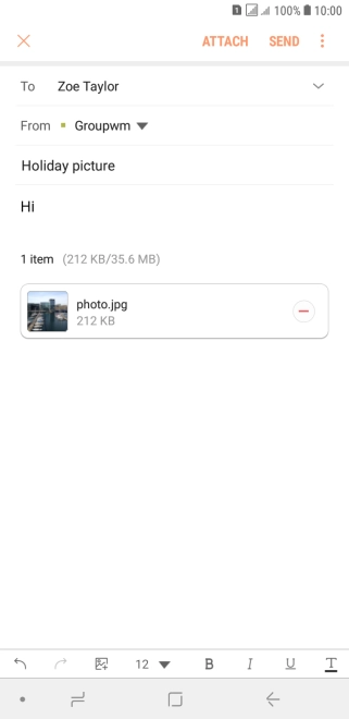 Press SEND when you've finished your email message.