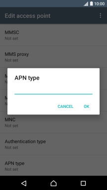 Key in default and press OK.