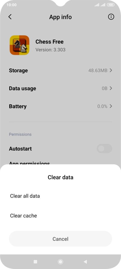 Press Clear cache.