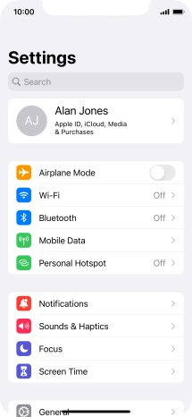 Press Mobile Data.