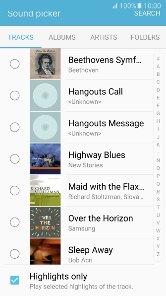 Press the required ring tones to hear them.