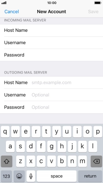 Press Host Name and key in mail.vodafone.ie.