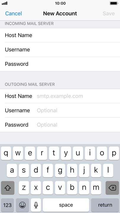 Press Host Name and key in mail.vodafone.ie.