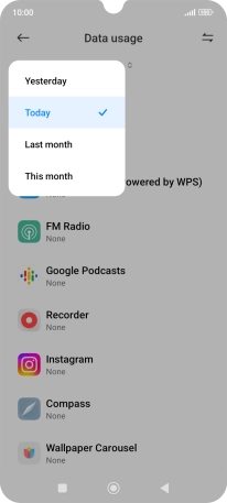 Press the required setting.