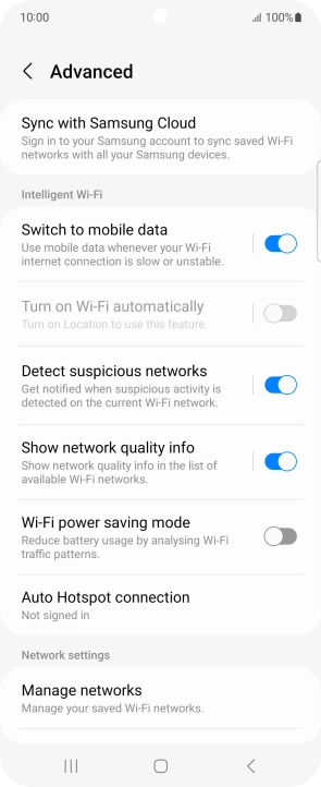 Press the indicator next to 