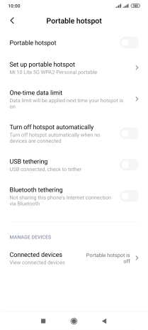 Press Set up portable hotspot.