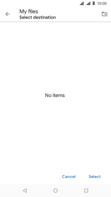 To create a new folder, press the new folder icon and follow the instructions on the screen to create a new folder.