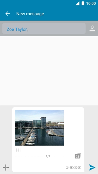 Press the send icon when you've finished your picture message.