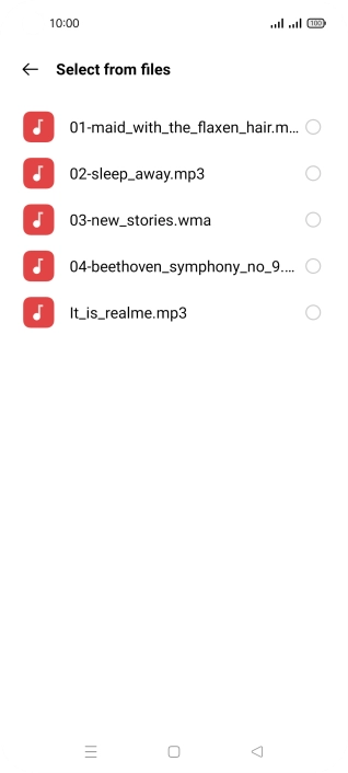 Press the required ring tones to hear them.