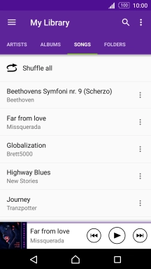 Press the required audio file.