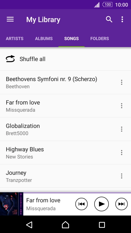 Press the required audio file.