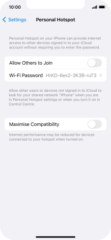 Press Wi-Fi Password and key in the required password.