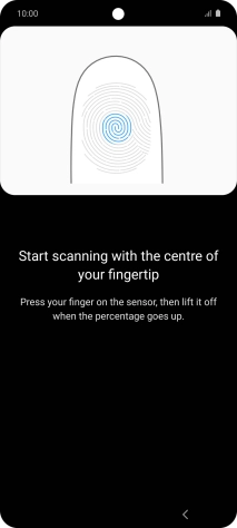 Follow the instructions on the screen to create the phone lock code using your fingerprint.