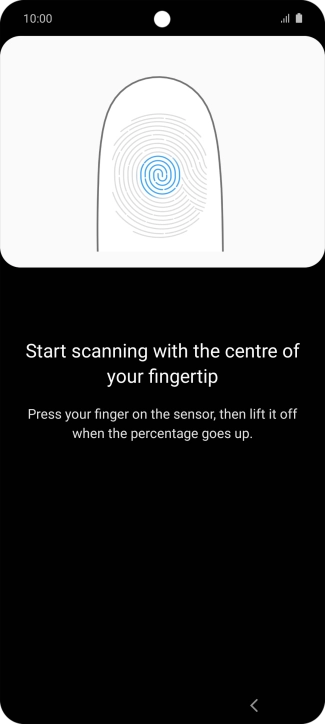 Follow the instructions on the screen to create the phone lock code using your fingerprint.