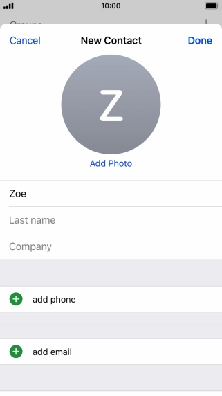 Press Last name and key in the last name.