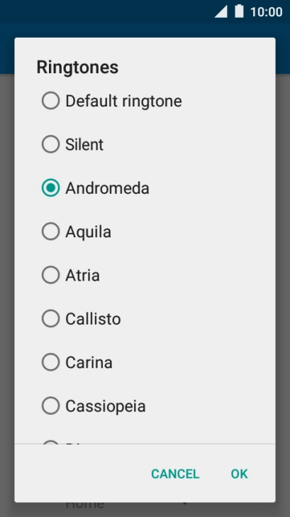 Once you've found a ring tone you like, press OK.