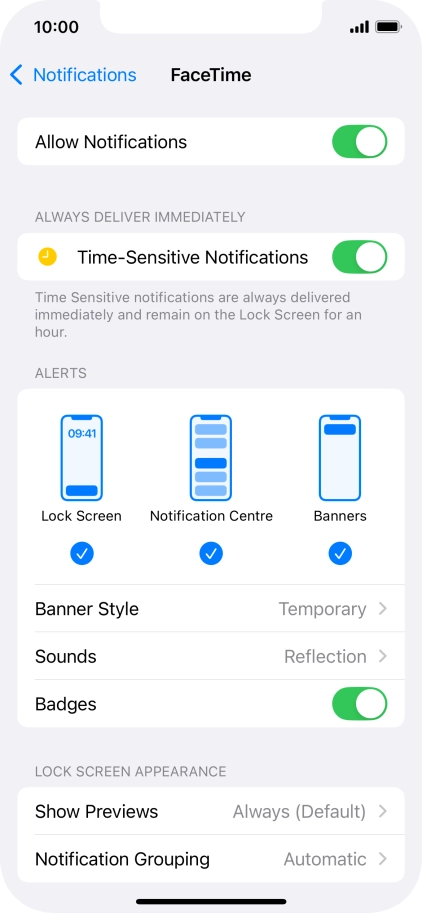 Press the indicator next to 
