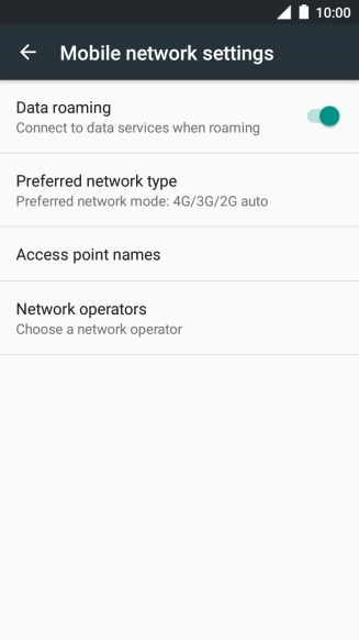 Press Preferred network type.