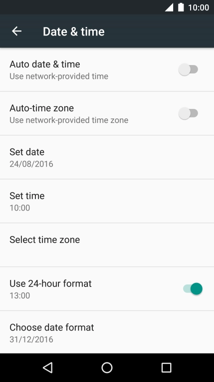 Press Auto date & time to turn on the function.