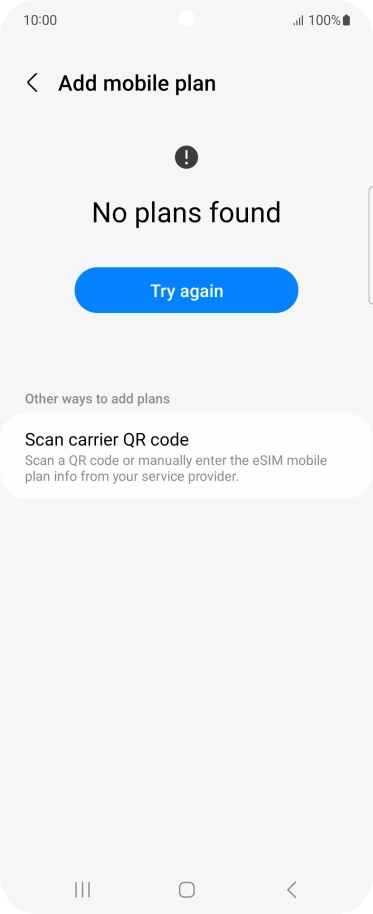 Press Scan carrier QR code.
