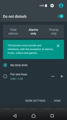 Press DONE to turn on silent mode.